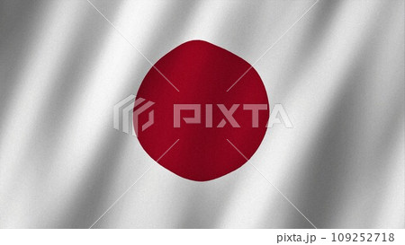 Japan flag waving in the wind. Flag of Japan images 109252718