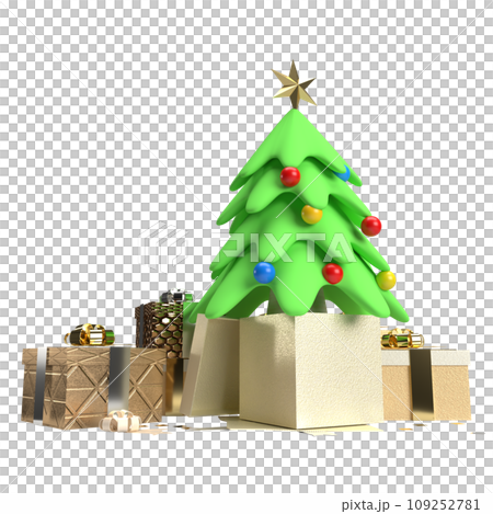 The Christmas tree and gift box for celebrate or holiday concept 3d rendering The Christmas tree and gift box for celebrate or holiday concept 3d rendering 109252781