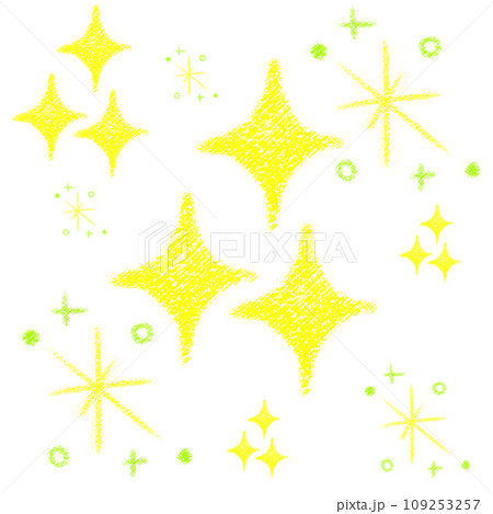 キラキラ クレヨンタッチイラスト 109253257
