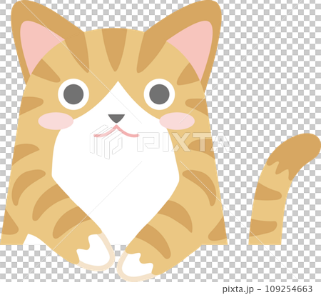 Tabby cat_Nyanko_Brown white cat_Brown white cat with arms hanging out_Illustration of a cat Tabby cat_Nyanko_Brown white cat_Brown white cat with arms hanging out_Illustration of a cat 109254663