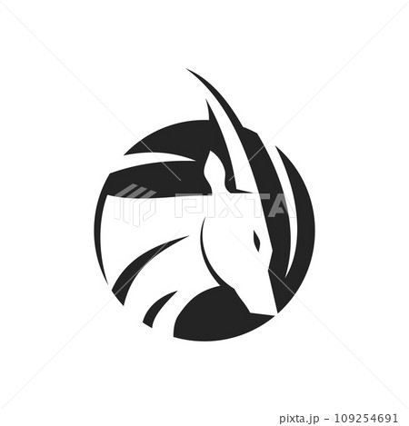 Oryx Logo template Isolated. Brand Identity. Icon Abstract Vector graphic 109254691