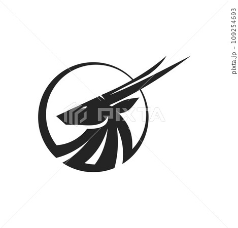 Oryx Logo template Isolated. Brand Identity. Icon Abstract Vector graphic Oryx Logo template Isolated. Brand Identity. Icon Abstract Vector graphic 109254693