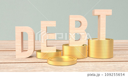 The debt on coins for Business concept 3d rendering. 109255654