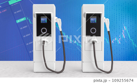 The EV station for technology or transport concept 3d rendering. 109255674