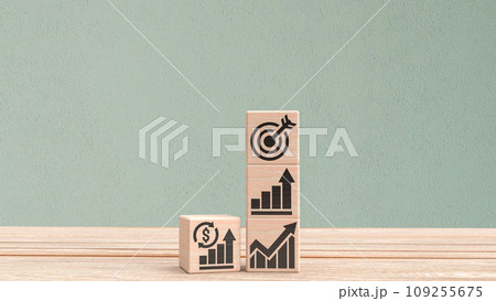 The man figure and wood cube for Business concept 3d rendering. 109255675