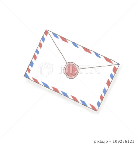 国際郵便手紙の封筒の裏面 109256123