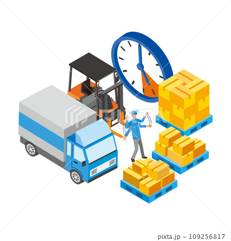 物流業界の人手不足のイメージイラスト 物流業界の人手不足のイメージイラスト 109256817