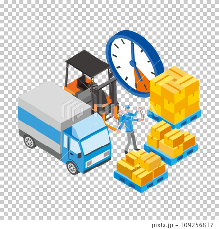 物流業界の人手不足のイメージイラスト 物流業界の人手不足のイメージイラスト 109256817