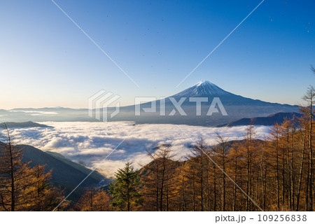 日本の風景「富士山と雲海」 109256838