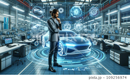 拡張現実で見る自動車工場-Generative AI 109256974