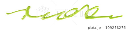 green watercolor drop zigzag isolated on white background green watercolor drop zigzag isolated on white background 109258276