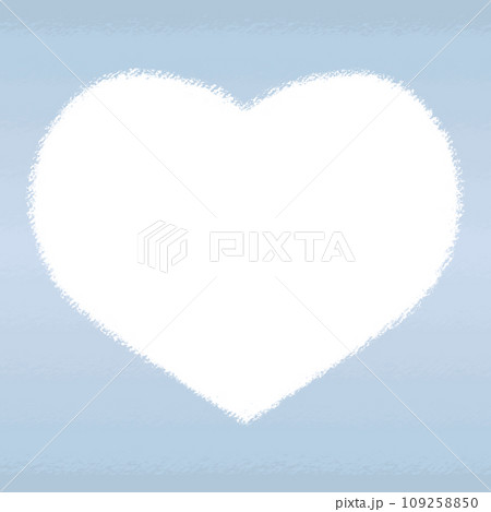 ハートフォトフレーム クレヨンタッチイラスト【1:1】 109258850