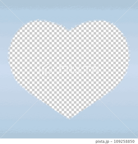 ハートフォトフレーム クレヨンタッチイラスト【1:1】 109258850