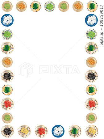 水彩風　和食おかずフレーム 109259017