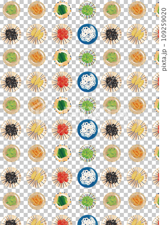 水彩風格日本料理配菜圖案 109259020