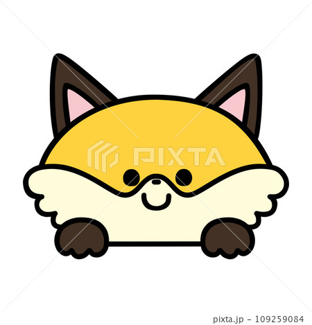 ひょっこり顔を出すかわいいキツネ 109259084