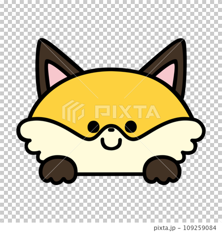 ひょっこり顔を出すかわいいキツネ 109259084