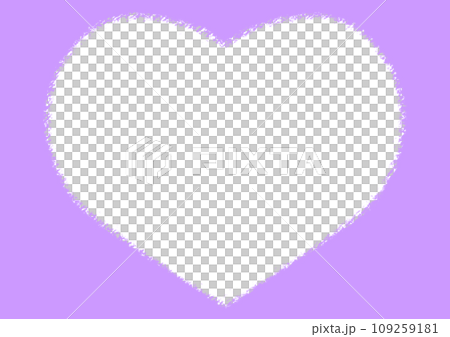 ハートフォトフレーム クレヨンタッチイラスト【A4・横】 109259181