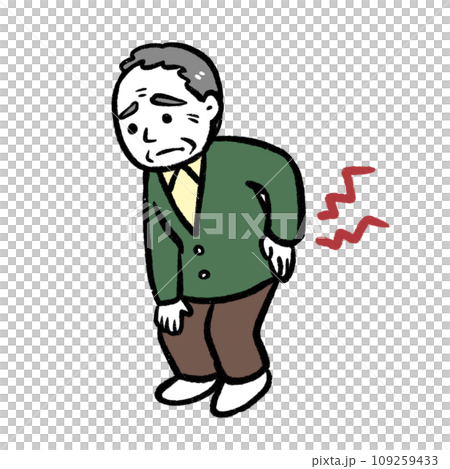 一位老人背部受傷的插圖 109259433