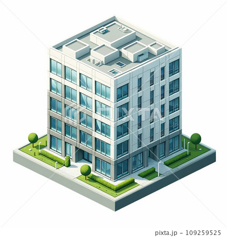 上から見たビル／マンションのイラスト　（AI生成画像） 109259525
