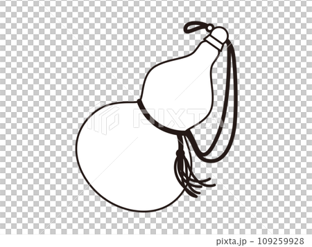 簡單的葫蘆圖單色線描 109259928