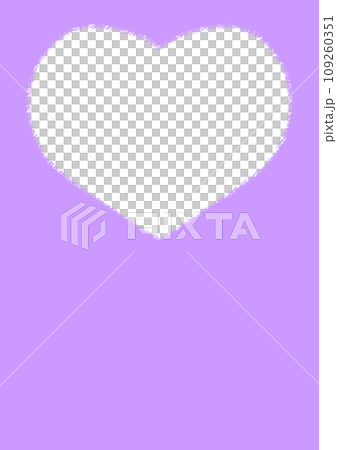 ハートフォトフレーム クレヨンタッチイラスト【A4・縦】 109260351