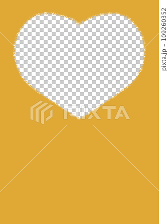 ハートフォトフレーム クレヨンタッチイラスト【A4・縦】 109260352