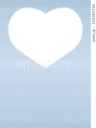 ハートフォトフレーム クレヨンタッチイラスト【A4・縦】 109260356