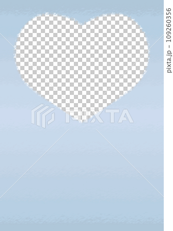 ハートフォトフレーム クレヨンタッチイラスト【A4・縦】 109260356