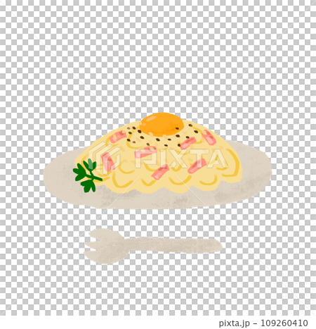 Watercolor hand-painted carbonara pasta illustration 109260410