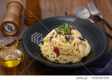 数の子と梅の和風パスタ 109260560