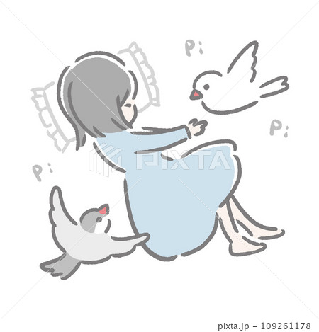 眠たいけど文鳥は元気 109261178
