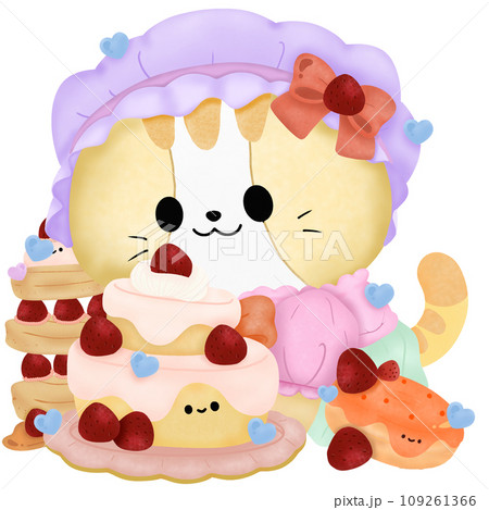 Cat and cake 109261366