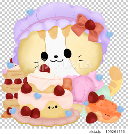 Cat and cake 109261366