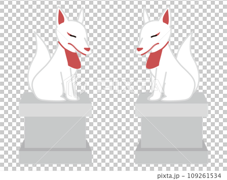 兩座稻荷雕像面對面 109261534