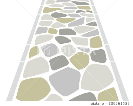 シンプルな石畳の道　カラフル 109261585