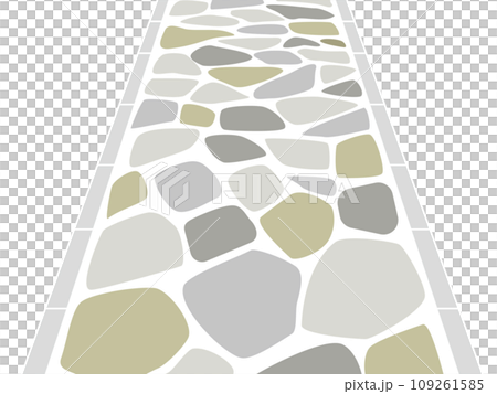 シンプルな石畳の道　カラフル 109261585