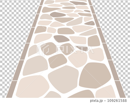 Simple cobblestone road beige 109261588
