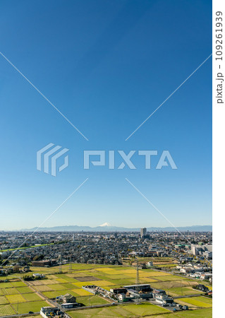【埼玉県】秋晴れの青空が広がる越谷の街並みと田園風景(11月) 【埼玉県】秋晴れの青空が広がる越谷の街並みと田園風景(11月) 109261939