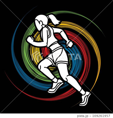A Woman Start Running Action Marathon Runner   109261957