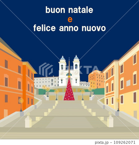 スペイン広場　piazza　di　spagna　ローマ　roma　クリスマスツリー 109262071