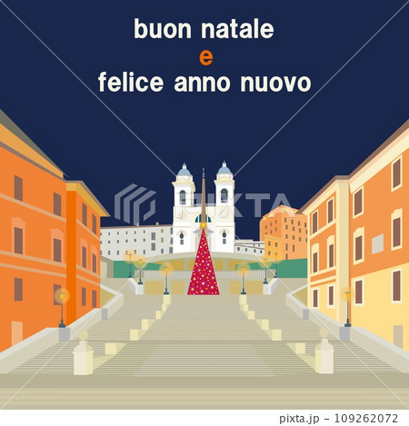 スペイン広場　piazza　di　spagna　ローマ　roma　クリスマスツリー 109262072