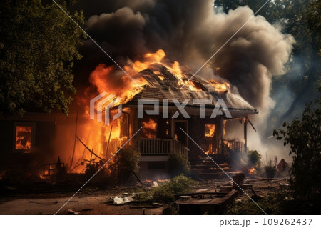 Fire in private house 109262437