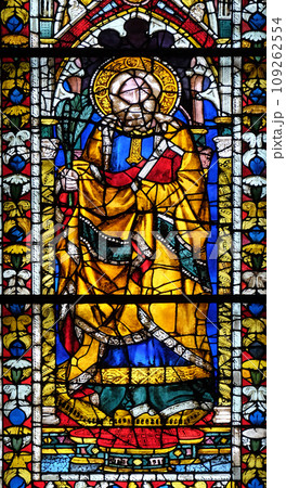 Stained glass window in the Cattedrale di Santa Maria del Fiore (Cathedral of Saint Mary of the Flower), Florence, Italy 109262554