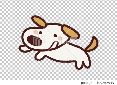 一隻可愛的狗奔跑的插圖 一隻可愛的狗奔跑的插圖 109262945