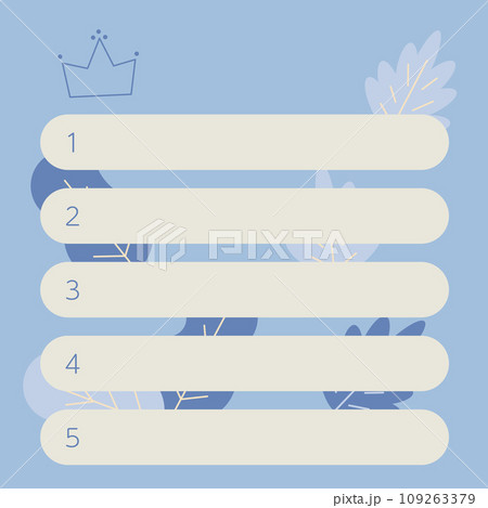 1位から5位のランキング表 109263379