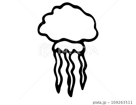 Black and White Jellyfish Isolated on White Background. Black and White Jellyfish Isolated on White Background. 109263511
