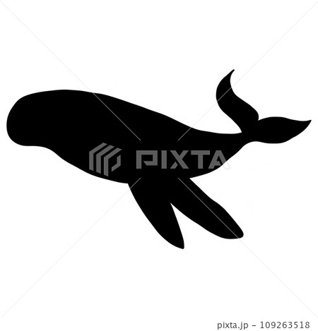 Whale Shark Silhouette Icon Isolated on White Background. 109263518
