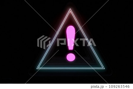 ネオンの注意マーク ネオンの注意マーク 109263546
