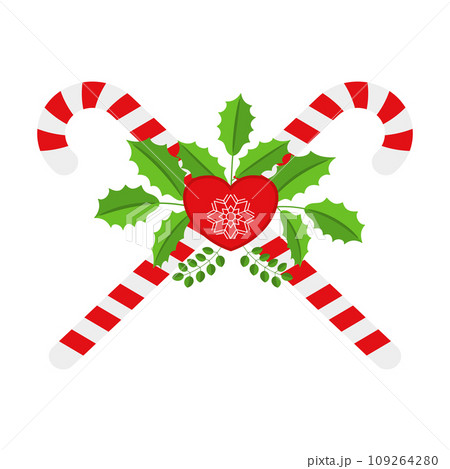 Christmas Candy Cane. Design element for door wreath 109264280